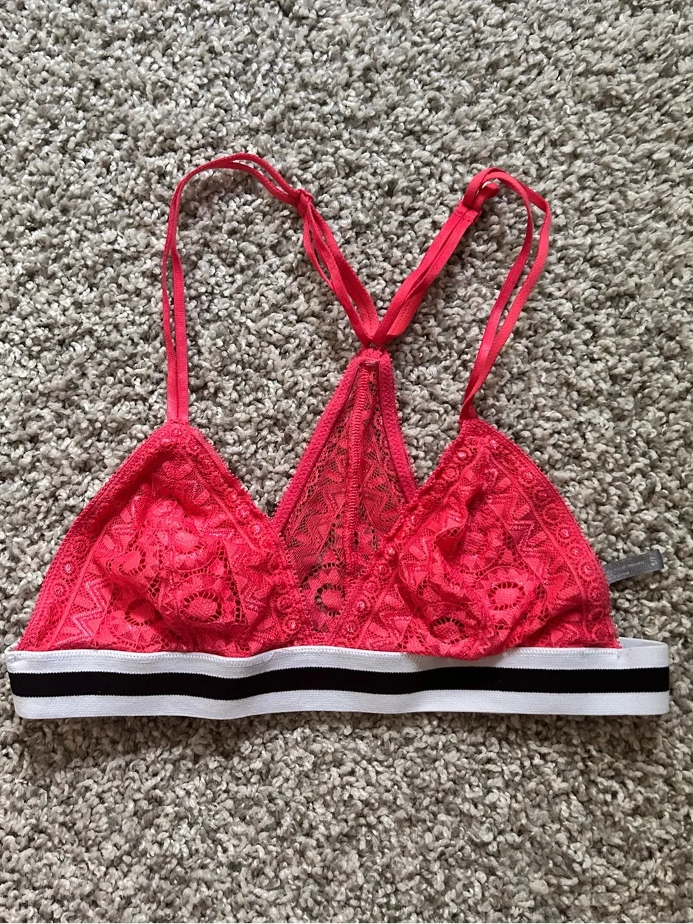 Y2K Preppy Lace Racerback Aerie Hot Pink Bralette